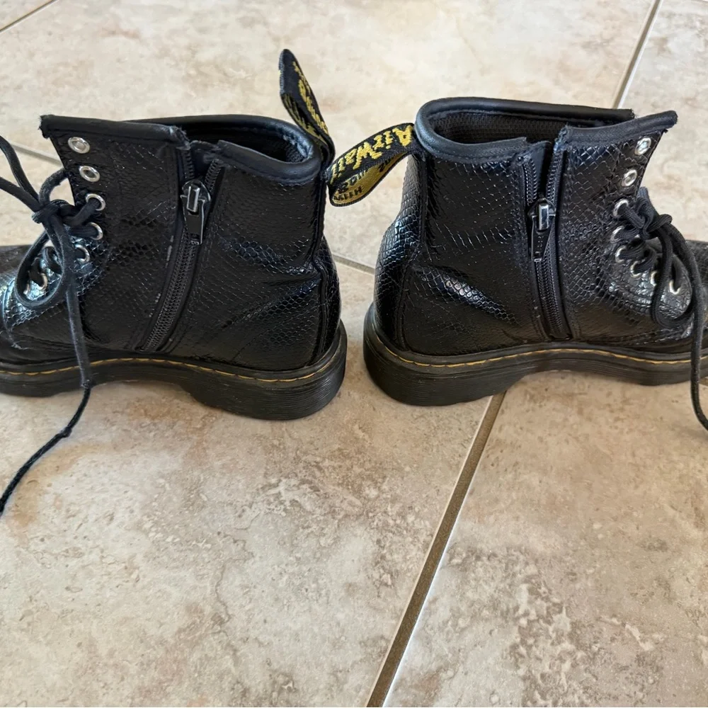 Dr. Martens Black Leather Boots for kids